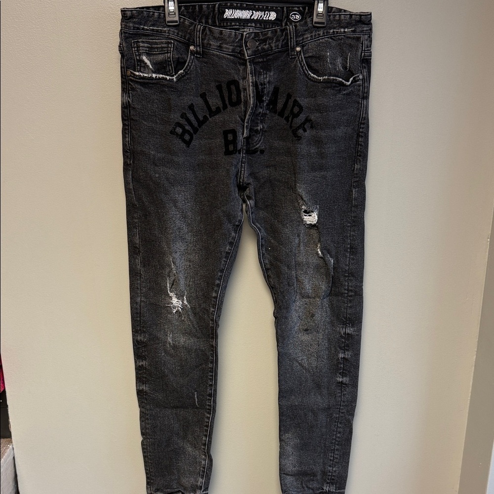 Billionaire Boys Club Arch Logo Distressed Black Jeans 38 Streetwear